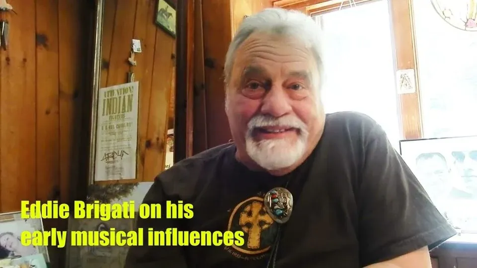 Still from the interview clip: EDDIE BRIGATI on his admiration for Johnny Mathis and Bob Dylan