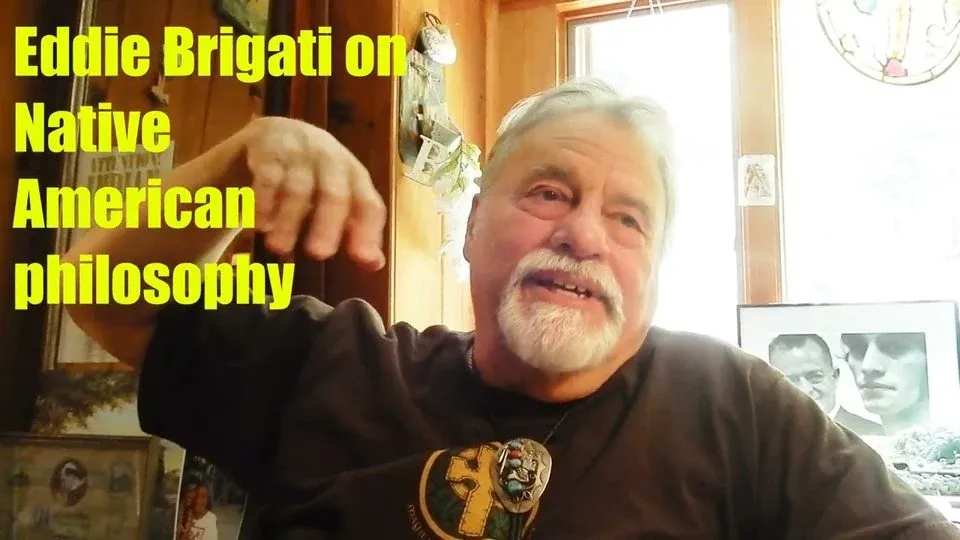 Still from the interview clip: EDDIE BRIGATI on Native American philosophy