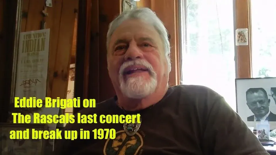 Still from the interview clip: EDDIE BRIGATI on the 1970 last concert/break-up of The Rascals